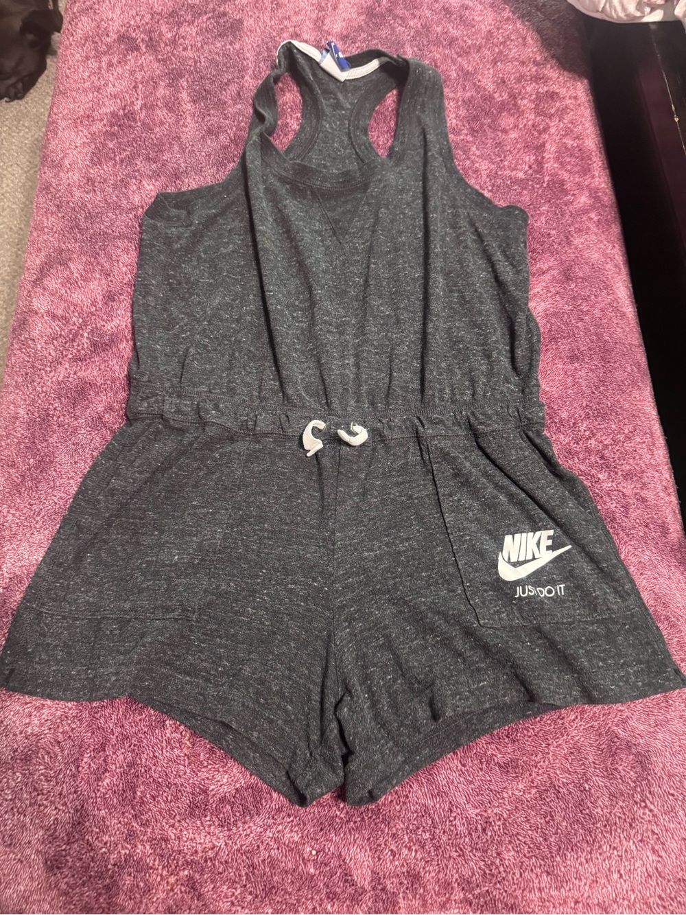 Nike Girls' Dark Heather Gray Racerback Romper